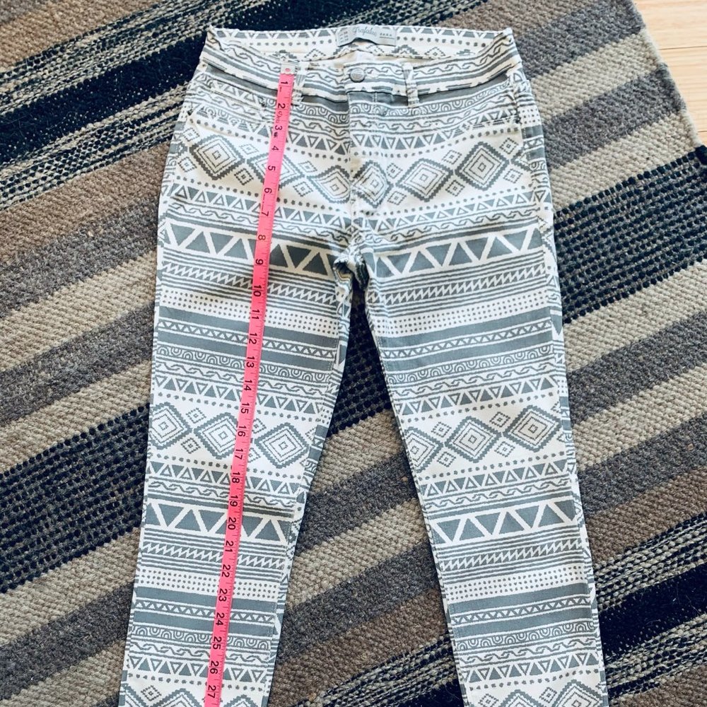 Zara Mid-Rise, Skinny, Print Jeans